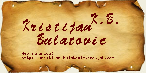 Kristijan Bulatović vizit kartica
